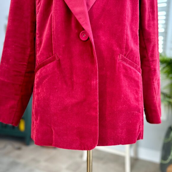 Stunning Red Velvet & Satin Cabi Ford Tuxedo Blazer Style 4623 Sz L - Picture 6 of 16